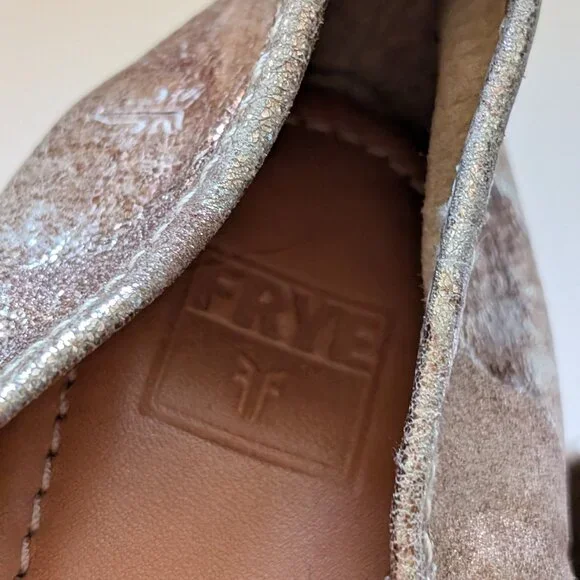 Great condition FRYE women's metallic Regina Ballet Flats Size 10 - Picture 10 of 13